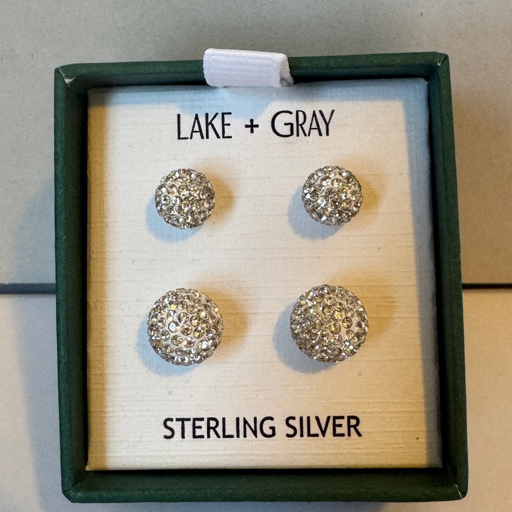 Silver Stud CZ Earrings